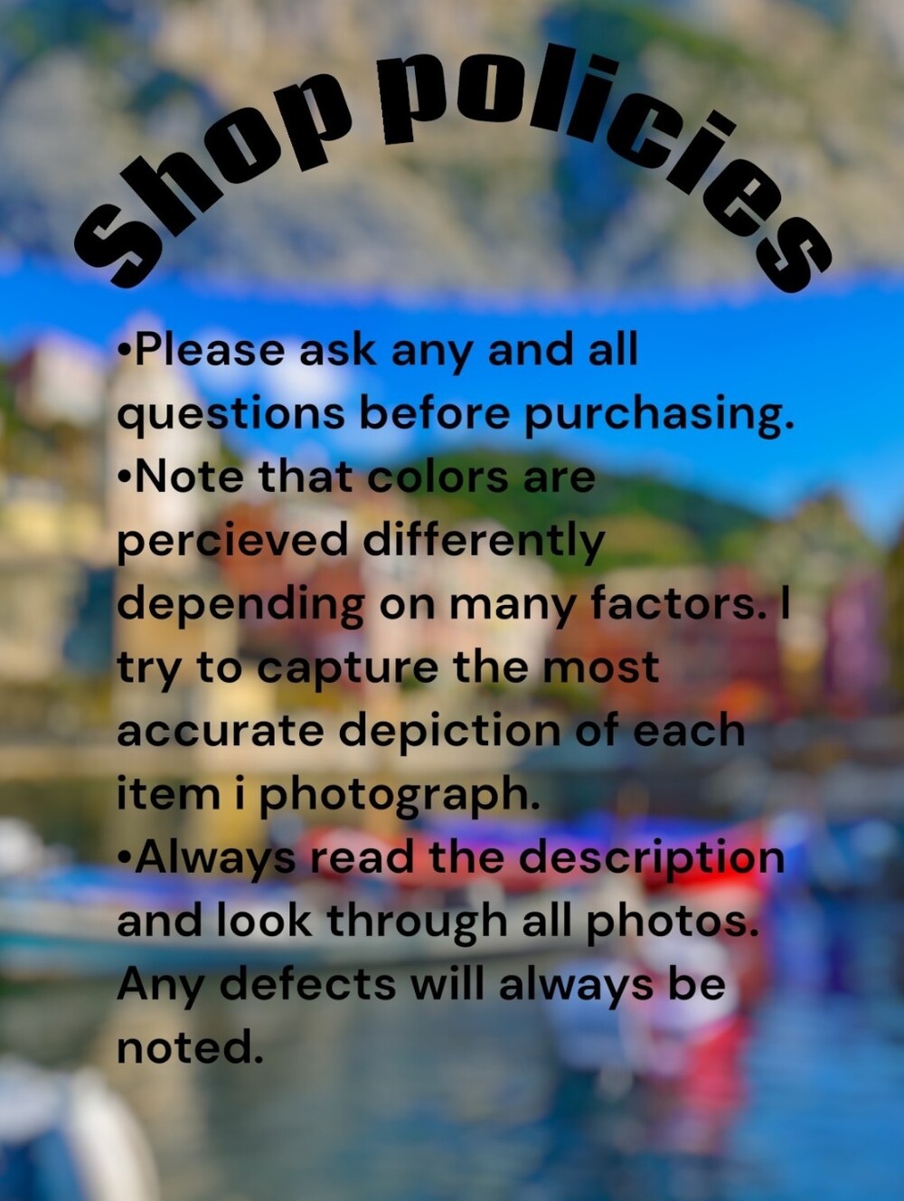 About Me - Shop Policies